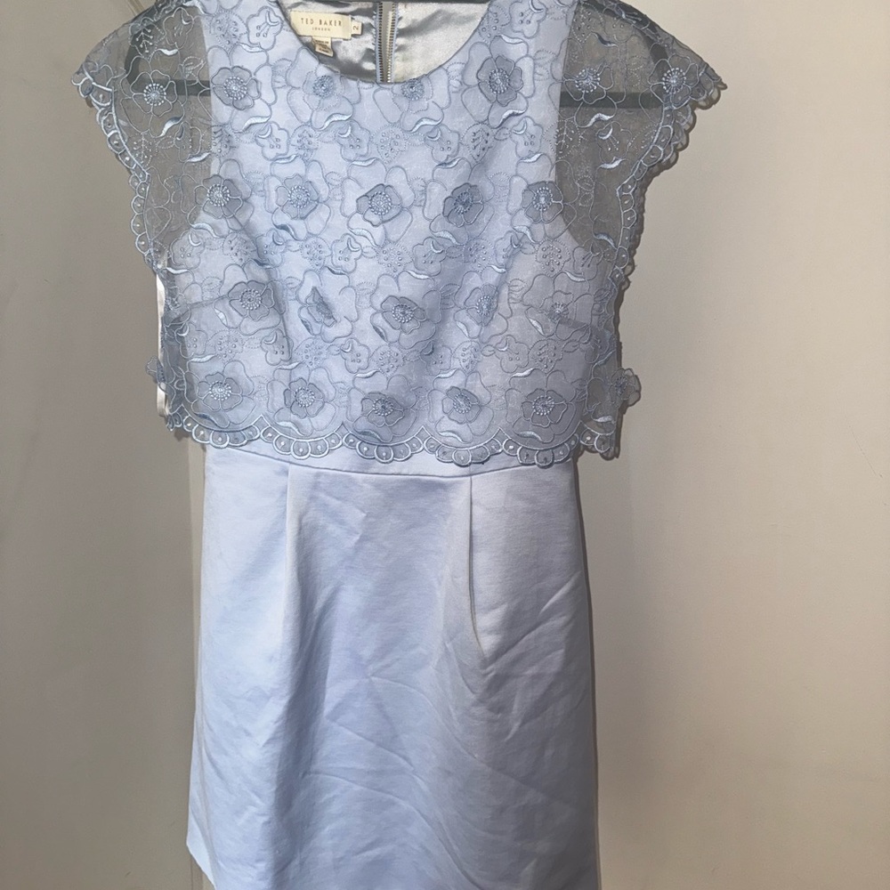 Ted Baker Sky Blue Floral Lace Dress
